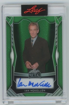 Ian McKellen 2025 Leaf Metal Autograph #LM-IMK Green Prismatic 2/12 Auto - Image 1 of 2