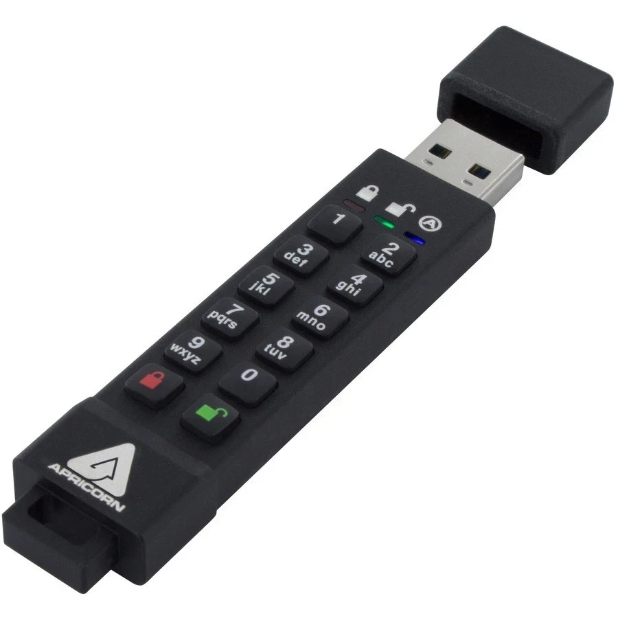 Apricorn Aegis Secure Key 3nx 256-bit AES64GB Hardware Encrypted USB Flash Drive - Image 1 of 1
