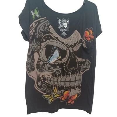 Ironfist T-Shirt Womens XL Skull Grunge Halloween Fun - Image 1 of 4