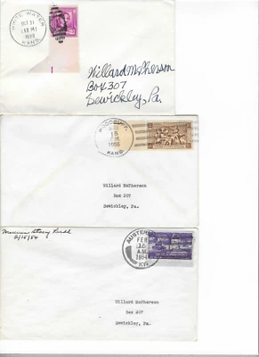 Lot of 3 used stamped envelopes from the 1950s #986, 1071, 1026, great condition - Image 1 of 2