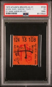 HANK AARON HR #701 TICKET🎟️7/31/1973 JOE MORGAN 7 HITS & PETE ROSE 6 HITS PSA 5 - Picture 1 of 20