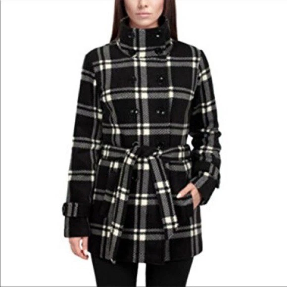 Chaquetón Ike Behar estampado a cuadros polar negro blanco talla pequeña Foto 1 de 4