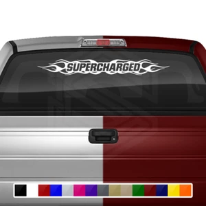 #100 SUPERCHARGED Decal Sticker Windshield Window Vinyl Banner Car Truck SUV JDM - Picture 1 of 7
