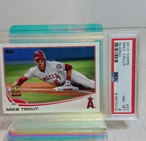 2013 Topps #27 Mike Trout Sliding Gold Cup Los Angeles Angels PSA 8 NM-MT - Picture 1 of 4
