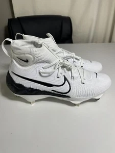 Nike Men's Alpha Huarache NXT Metal Baseball Cleats Size 7 White & Black New - Picture 1 of 19