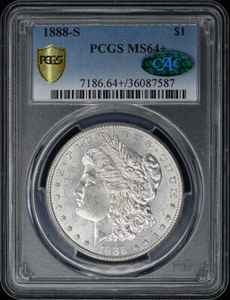 1888-S $1 Morgan Dollar PCGS MS64+ (CAC) - Picture 1 of 2
