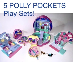 5 POLLY POCKETS SETS! 5 Playsets c:1990s. Vintage! Huge Price Cut! - Picture 1 of 21