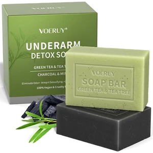 2pk Underarm Detox Soap - Green Tea & Tea Tree - Odor Eliminating - 10oz - Picture 1 of 12