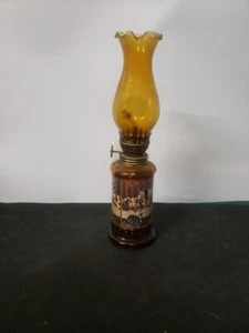 Vintage Chapstick Co 1976 Oil Lamp Last Supper Religious Jesus Amber Glass - Picture 1 of 8