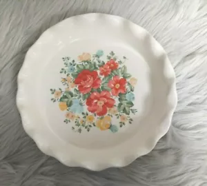 Pioneer Pie Baking Dish Plate 10'' Ruffle Roses Floral 2” Deep - Picture 1 of 4