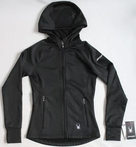 Spyder Womens Size S Black DryWEB Full-Zip Hooded Midweight Jacket/Sweatshirt - Picture 1 of 8