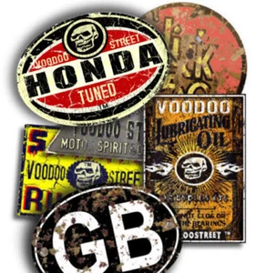 HONDA GB RAT STICKER PACK BY VOODOO STREET™,waterproof vinyl, quality, Oily Rag - Picture 1 of 1