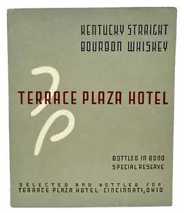 Vtg Terrace Plaza Hotel Kentucky Straight Bourbon Whisky Label Cincinnati OH - Picture 1 of 3