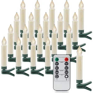 LED Kerzen, Weihnachtsbaum Kerzen, kabellos, Fernbedienung, Dimmbar, , 20 Stück - Bild 1 von 9