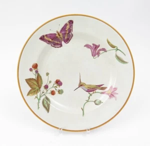 Vintage Wedgwood Creamware Hummingbird & Flora Dinner Plate 10.25" Purple Moth - Picture 1 of 8