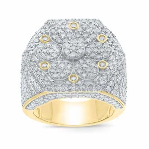 ANELLO ANELLO DA UOMO ORO GIALLO 10K 5,25 CARATI MATRIMONIO DIAMANTE VERO MIGNOLO - Foto 1 di 3
