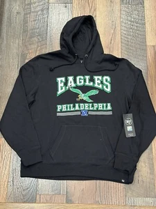 Philadelphia Eagles NFL Men's '47 Black Historic Pullover Hoodie Size 2XL - NWT - Picture 1 of 8