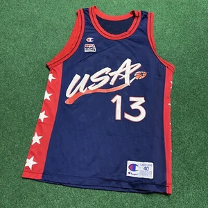 Vintage 90S Champion Jersey Mens Medium 40 Blue O’Neal NBA Shaq MADE IN USA - Picture 1 of 8