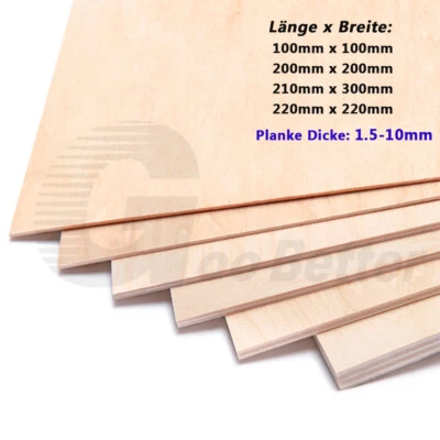 Dicke 1-10mm Lindenholzplatte Sperrholz Luftfahrt Schiff Haus Modell Bastel DIY - Bild 1 von 4
