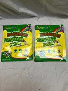 Scratch Paper Art Craft Gift: 2 Pack Rainbow Scratch Art Set for Kids Drawing... - Picture 1 of 10