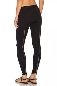 CHIQUI DELGADO x David Lerner Sz L Black Zip Back Mid Rise Leggings - Picture 1 of 4
