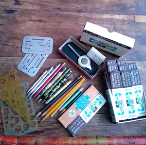 Vintage Lot 1930s Celluloid Mechanical Pencils + Cross Metal & Lead Refills - Picture 1 of 24