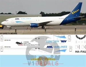 Calcomanías V1 Boeing 737-400 ASL Airlines para kit de avión modelo minicraft 1/144 - Imagen 1 de 8