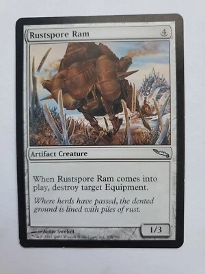 MTG Magic The Gathering Card Rustspore Ram Artifact Creature Mirrodin 2003 - Image 1 of 2