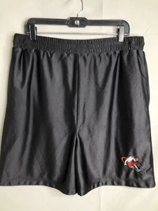 Vintage AND 1 Shorts Youth Boy's XL 18-20 Black Red Satin Player Logo 90s * - Picture 1 of 20