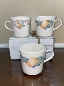 Corning Ware Corelle Abundance 3 tazas de café tazas patrón de frutas hechas en EE. UU. - Imagen 1 de 4