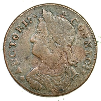1787 33.7-r.2 Connecticut Colonial Copper Coin  - Image 1 of 2