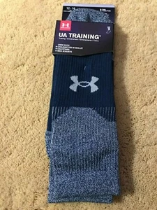 Calcetines de entrenamiento Under Armour tripulación azul gris estrellas 1 par talla XLarge - Imagen 1 de 6