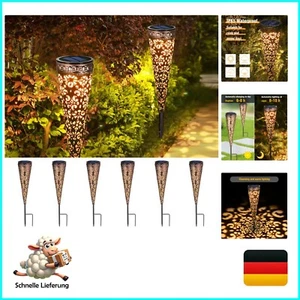 Lampade Solari per Esterno Giardino 6 Pezzi, Lampade Solari in Metallo per Esterno con, L... - Foto 1 di 9