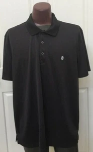 IZOD Golf Sports Polo Shirt Mens 2XL XXL Black Short Sleeves Logo Stretch - Picture 1 of 9