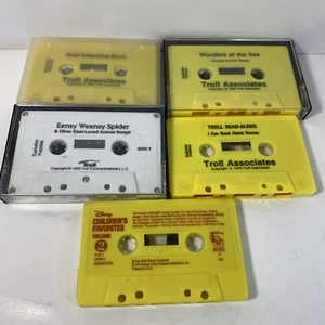 Troll Associates & Disney 5 Lot Books on Tape Cassette Childrens Vintage 70s-90s - Picture 1 of 6