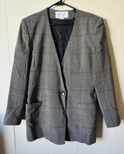 Blazer giacca sartoriale vintage Christian Dior "The Suit" 100% lana donna marrone