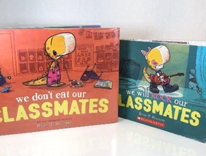Set of 2 RYAN HIGGINS Children Books~We Don't Eat/Will Rock Our CLASSMATES - Picture 1 of 1