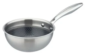 GSW acciaio inox Sauteuse padella Inoxxa Tri-Ply Ø 24 cm argento NUOVO - Foto 1 di 10