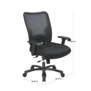Office Star Products Ergonomic Chair 44.5" H X 30.25" W, Big + Tall Black Mesh - Picture 1 of 6