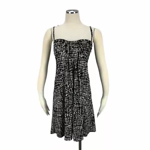 Ann Taylor XS Dress Black White Spaghetti Strap Stretch Party Wedding Summer - Picture 1 of 6