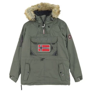 Geographical Norway Men's Parka Anorak Insulated Green Size L - Picture 1 of 12