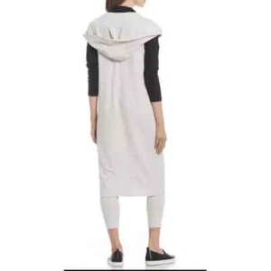 Calvin Klein Maxi Felpa Aperta Frontale Felpa Senza Maniche Spolverino Gilet Lungo S - Foto 1 di 12
