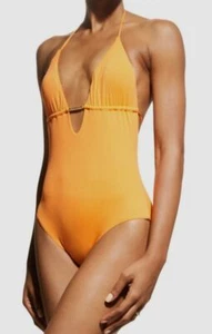 $250 Melissa Odabash Women's Orange Casablanca Halter One Piece Swimsuit Size 8 - Picture 1 of 3