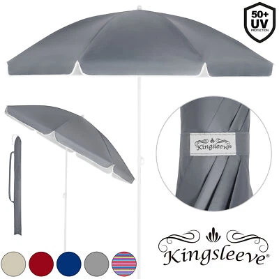 Sonnenschirm Balkon Strand UV50+ Erdspieß neigbar Garten rund Kingsleeve®
