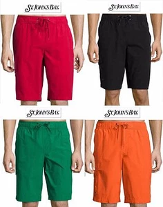 Neu mit Etikett S, M, L, XL St John's Bay Herren Badehose Cargo Boardshorts schwarz, grün, rot - Bild 1 von 16
