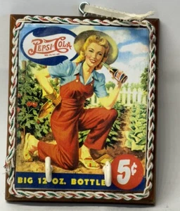 Vintage Pepsi-Cola Wall Plaque To Hang 2 Keys Hand Made In Maine - Picture 1 of 4
