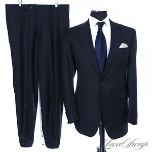 LNWOT Michael Reslan Made in Italy Guabello S150s Navy Herringbone Suit 54 L #2
