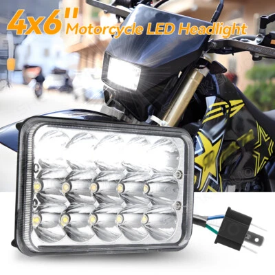 For Suzuki DRZ400SM DRZ400S DRZ250 4x6" Motorcycle LED Headlight DOT High/Low Foto 1 de 4