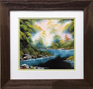 Bob Ross "Summer Breeze" Happy Trees CUSTOM FRAMED ART Nature Print Forest River - Picture 1 of 4