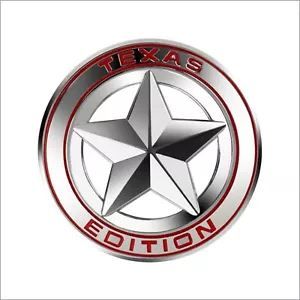 1PC Aluminum Alloy 3D Round Silver+Red Texas Edition Auto/Car/Van Emblem Decal - Picture 1 of 6